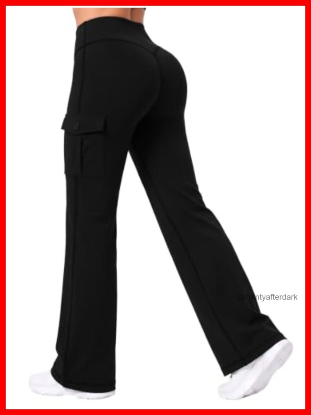 Wide Leg Yoga Pants Hidden Butt Scrunch Cargo Pockets High Rise Active Pants
